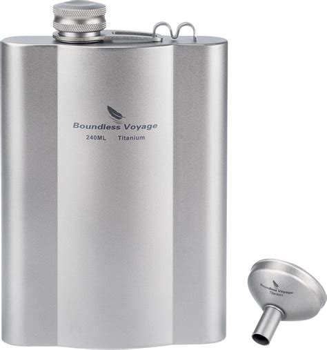 Amazon Boundless Voyage Titanium Hip Flask Rust Free Ultralight