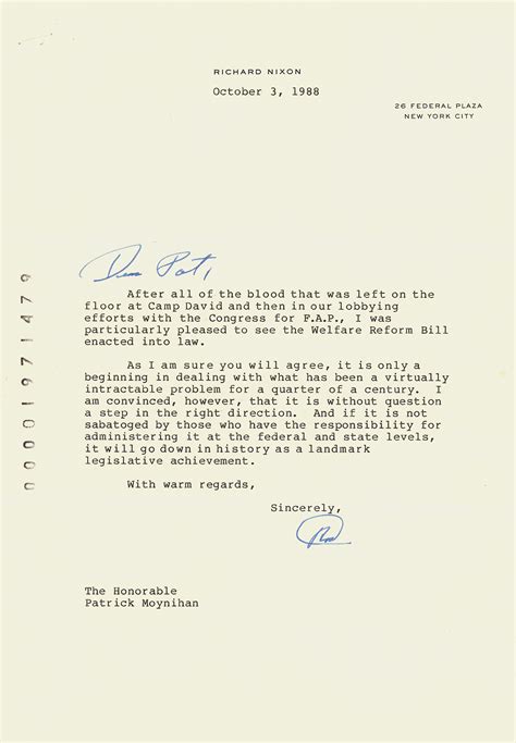 Richard Nixon Typed Letter Signed Rr Auction