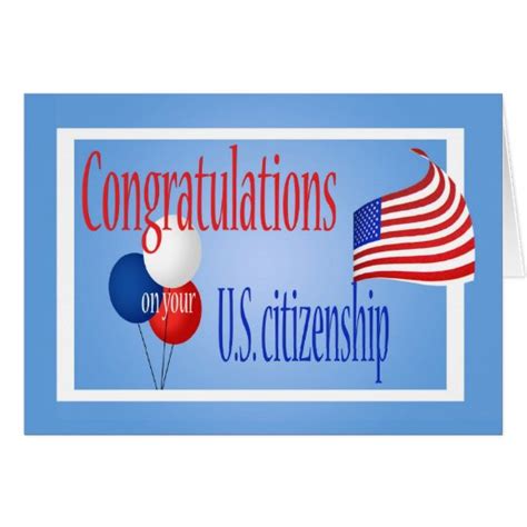 Congratulations Us Citizenship Us Flag Card Zazzle