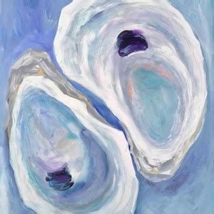 Twin Oysters Print Of Original Acrylic Painting By Kim Hovell Etsy