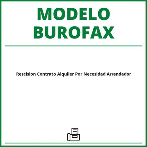 Modelo Burofax Recuperar Vivienda Arrendada Por Necesidad