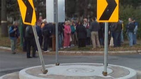 Residents protest traffic-calming circles | CBC News