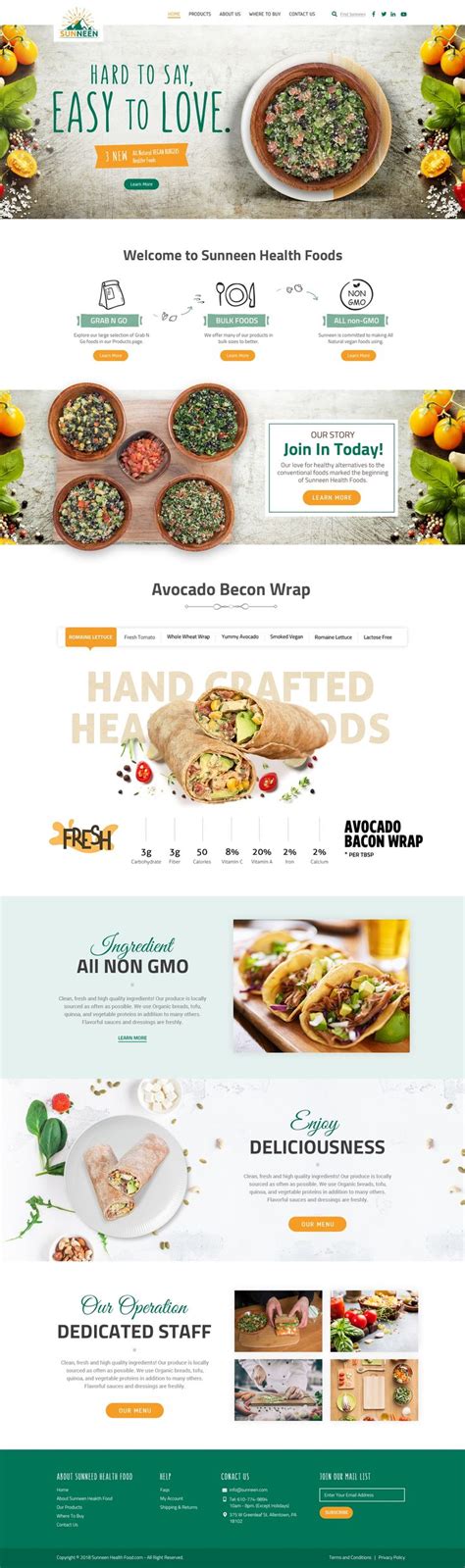 The Website Design Is Designed To Look Like It Has Many Different Food