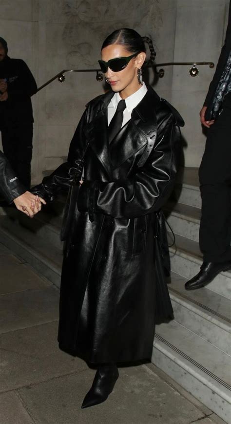 Leather Coat Outfit Black Coat Outfit Leather Coat With Fur Trench