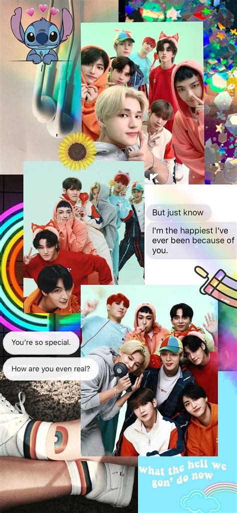 Rainbow Kpop Ateez Ot8 Aesthetic Idol In 2020 Stray Kids Ot8 Hd Phone