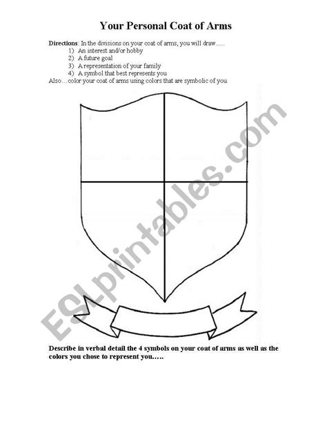 English Worksheets Personal Coat Of Arms