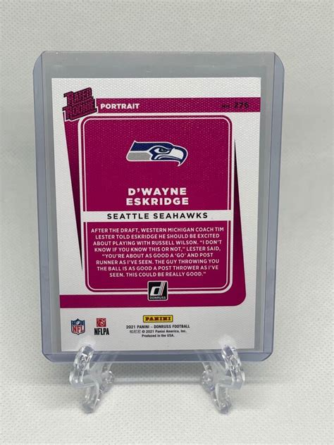 Panini Donruss Football Dwayne Eskridge Rated Rookie Portrait Rc