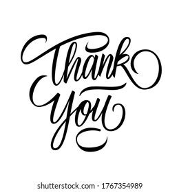 Thank You Handwritten Inscription Hand Drawn Stock Vector Royalty Free