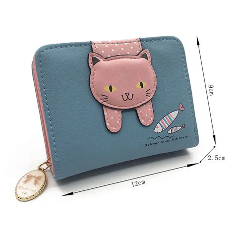 Women Cute Cat Wallet Small Zipper Girl Wallet Brand Designed Pu