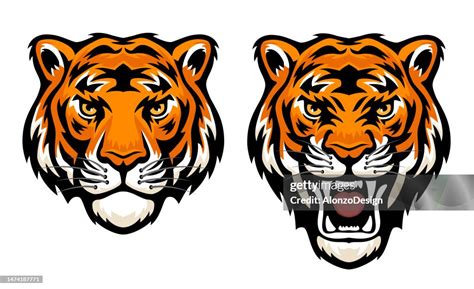 Tiger Face Tiger Fury Roaring Tiger Head Mascot Creative Design High