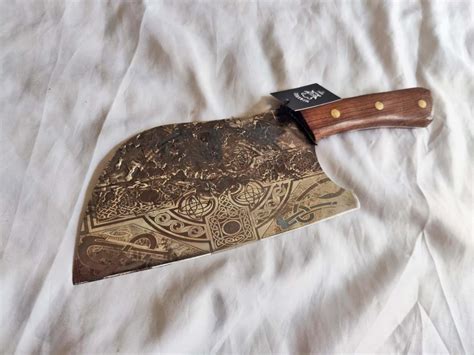 Cleaver Knife Custom Celtic Irish Cross By Dicasteel Etsy