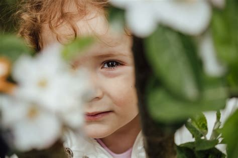 Free picture: hide, cute, child, innocence, nature, flower, summer ...