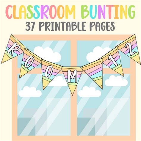 Digital Rainbow Classroom Bunting Miss T Teachables