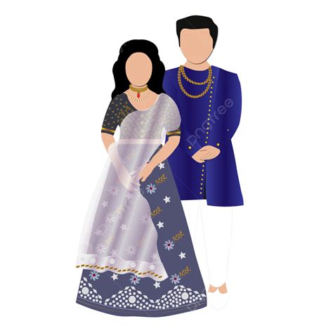 Indian Wedding Couple Outfits For Bride And Groom Transparent Background, Indian Wedding Couple ...