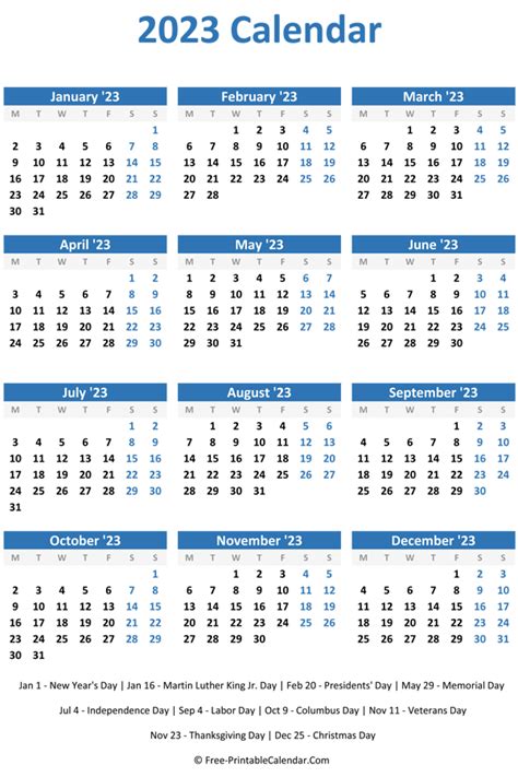 2022 2023 Calendar Printable Calendar 2023 Vertical Printable Map Image Fluent