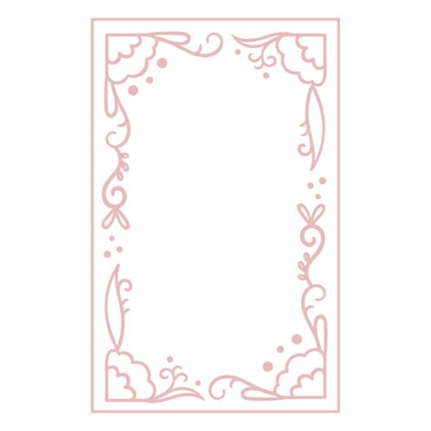 Diseño Png Y Svg De Decoraciones Florales De Marco Rectangular Rosa