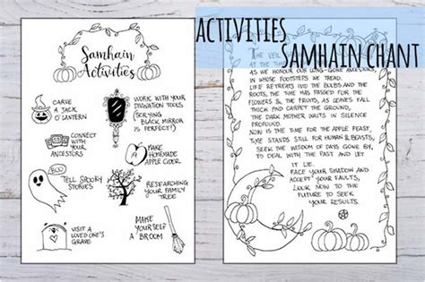 Samhain Celebration Printable Book Of Shadows 7 Hand Drawn Etsy