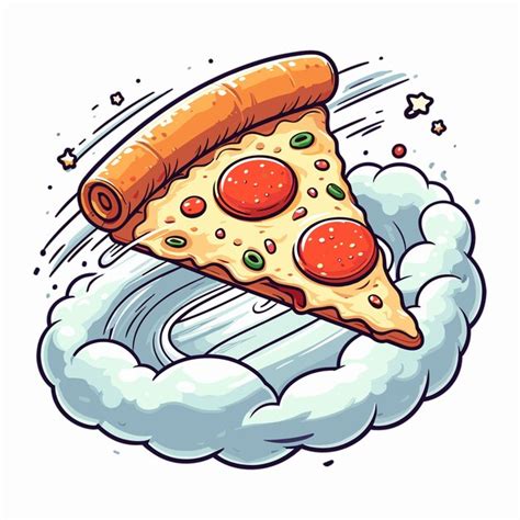 Premium Vector Flying Slice Of Pizza Vector Illustration