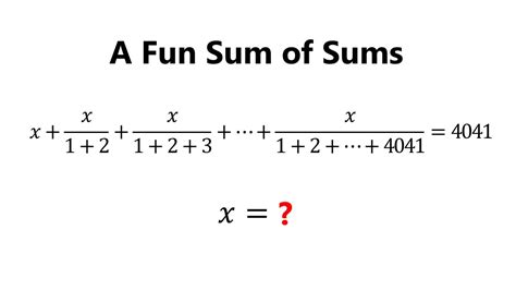 How To Solve A Clever Sum Of Sums Problem Youtube