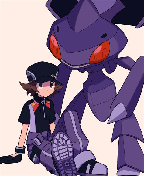 Hilbert Genesect And Hilbert Pokemon And 1 More Drawn By Tyako 089