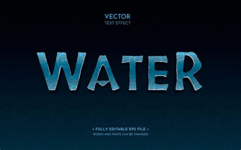 Effet De Texte Vectoriel Modifiable Du Film Sur L Eau Vecteur Premium