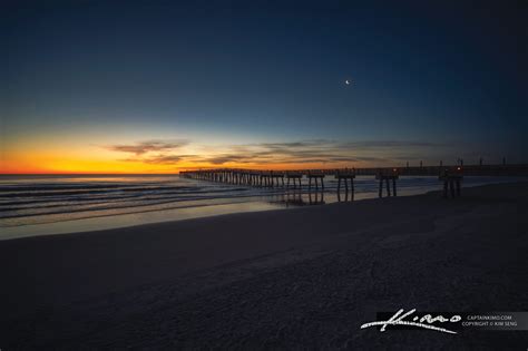 Golden Dawn Sunrise at Jacksonville Beach Pier | HDR Photography by ...