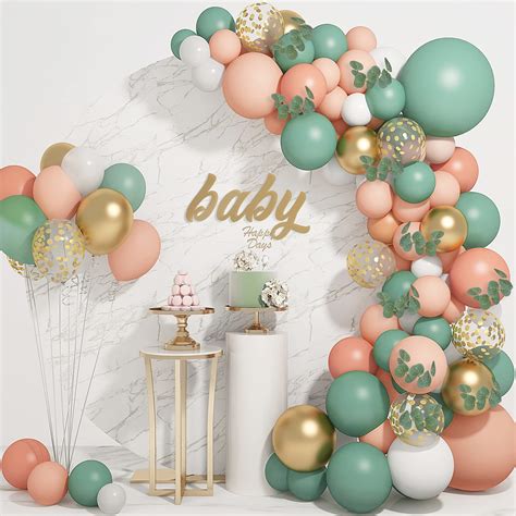 Buy Ouddy Party Pcs Sage Olive Green Blush Peach Balloon Garland