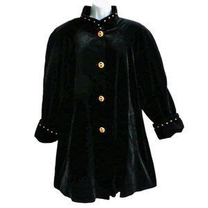 Vintage Jackets Coats Vintage Komitor Black Velvet Swing Coat