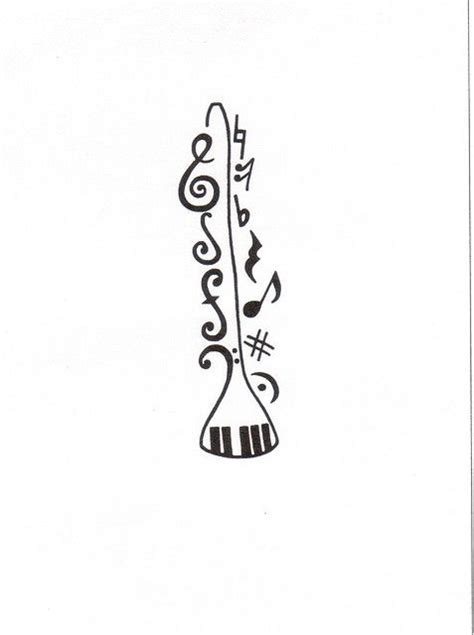 Music Tattoo With Clarinet And Piano