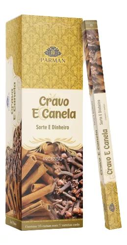 Incenso Parman Cravo E Canela Box 25 Caixas 7 Varetas Fragrância