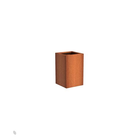 Pot carré haut ANDES en acier corten 500x500x800 mm