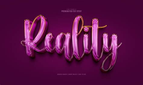 Realidad 3d Efecto De Texto Psd Premium Editable Archivo PSD Premium