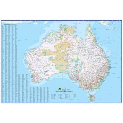 Australia large 180 laminated wall map