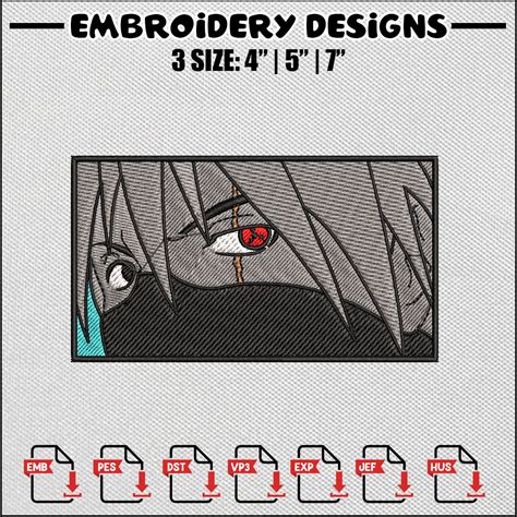 Kakashi Sharingan Embroidery Design Naruto Embroidery Anim Inspire