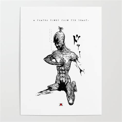 Best Anime Quotes About Prayer Praying Hunter Buddha Poster by Team Awesome | Society6