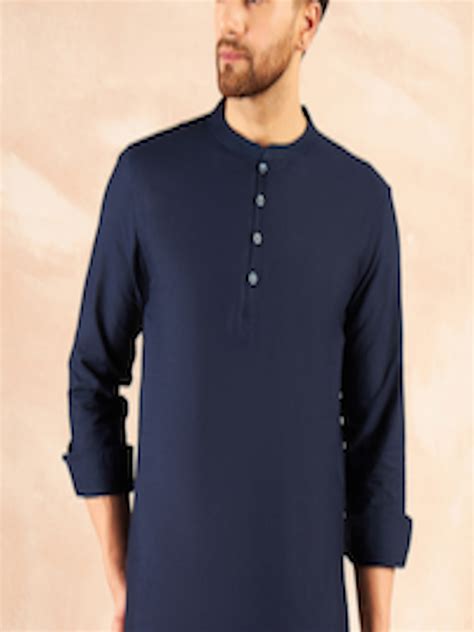 Buy Hereandnow Mandarin Collar Short Kurta Kurtas For Men 26557626 Myntra