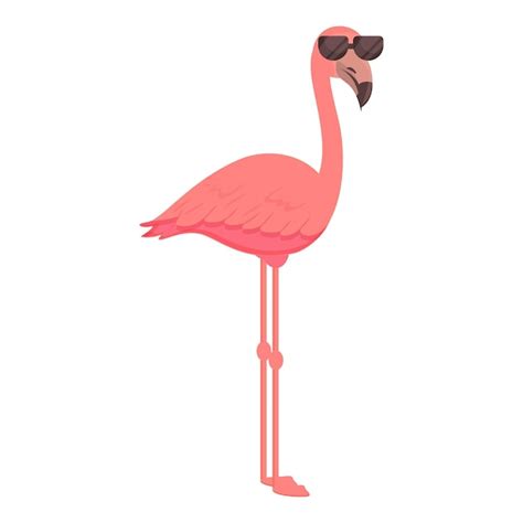 Premium Vector Sunglasses Flamingo Icon Cartoon Vector Tropic Bird