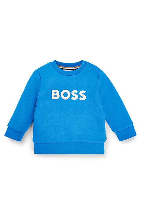 Boss Kids Sweatshirt With Logo Print Blue