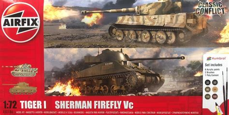 Airfix A50186 Classic Conflict Tiger 1 Vs Sherman Firefly 1 72