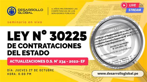 Ley De Contrataciones Del Estado Actualizaciones Ds N° 234 2022 Ef