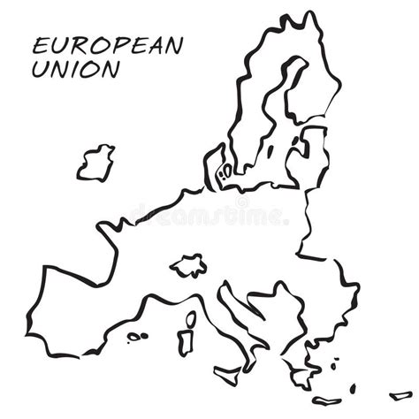 Mapa Da Uni O Europeia Sem O Reino Unido Ilustra O Vetorial Forma E