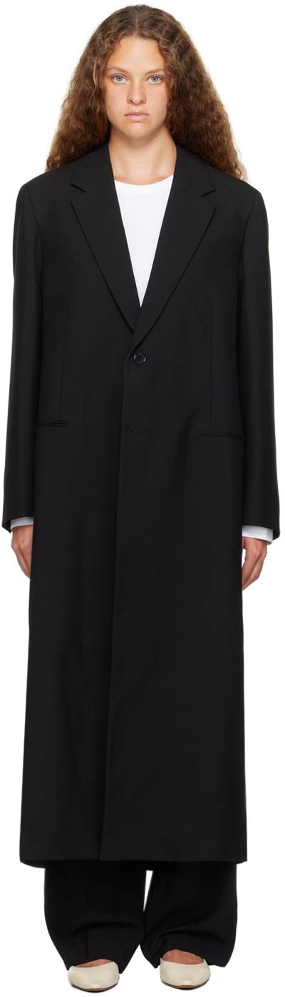 The Row Cheval Coat Black Editorialist