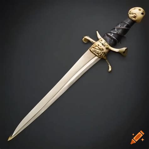 Bone Dagger With Black Leather Handle And Pommel On Craiyon