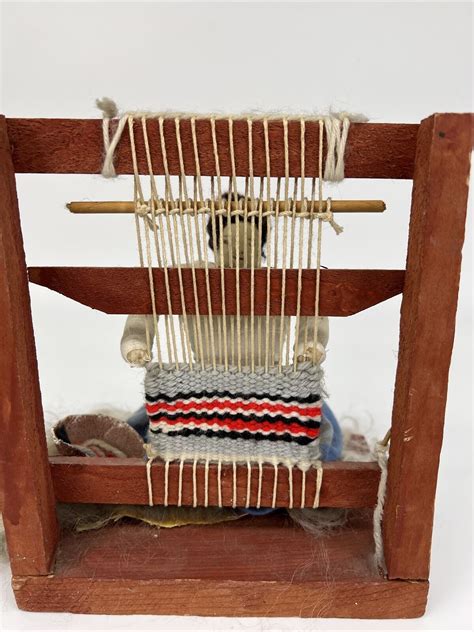 Vintage Navajo Loom Native American Woman Doll Handmade Cloth Wool Ebay