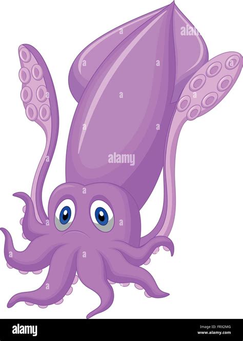 Cute Squid Cartoon Stock Vector Image Art Alamy