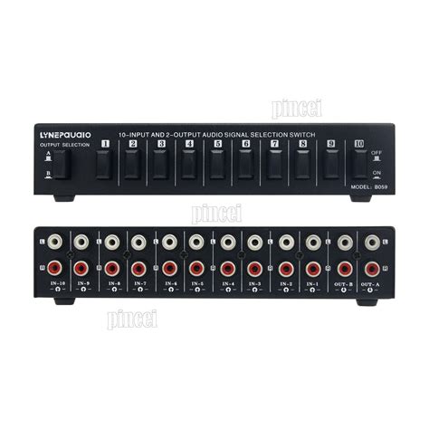 B059 Audio Switcher Rca Audio Selector 10 In 2 Out 2 In 10 Out Bi Switching New Ebay