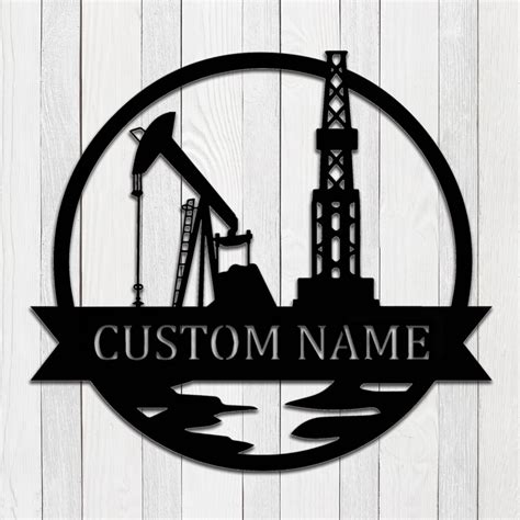 Custom Oil Rig Metal Wall Sign Personalized Oil Rig