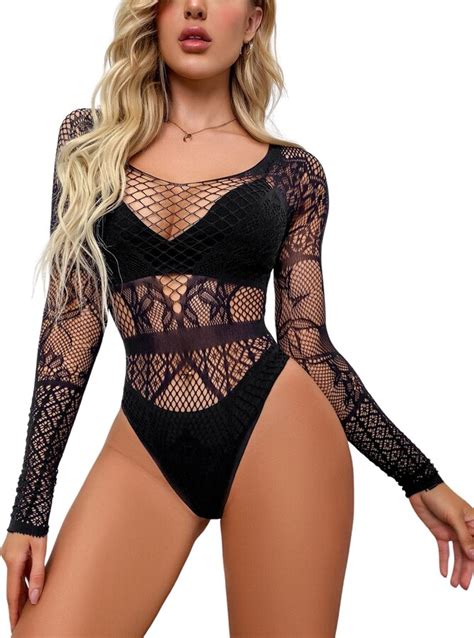 Sniff Rose Women S Fishnet Mesh Lingerie Vest Lace Mini Dress Teddy