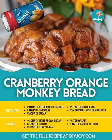 Easy Cranberry Orange Monkey Bread Recipe Diy Joy