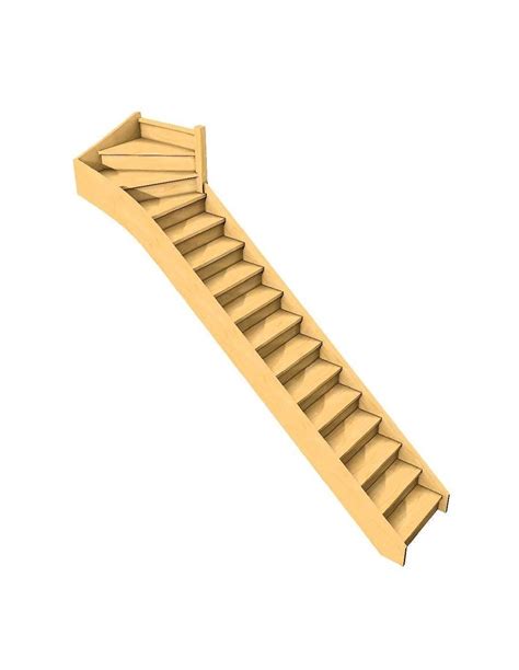 Escalier Confortable En Bois Quart Tournant Haut Haut Droite Avec